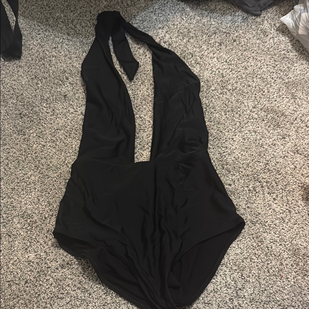Black Halter Neck Swimsuit